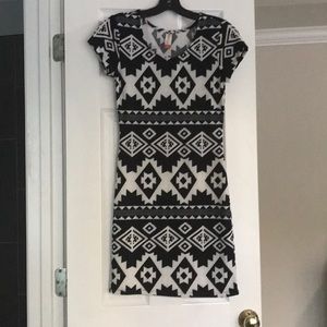 No boundaries mini black and white dress